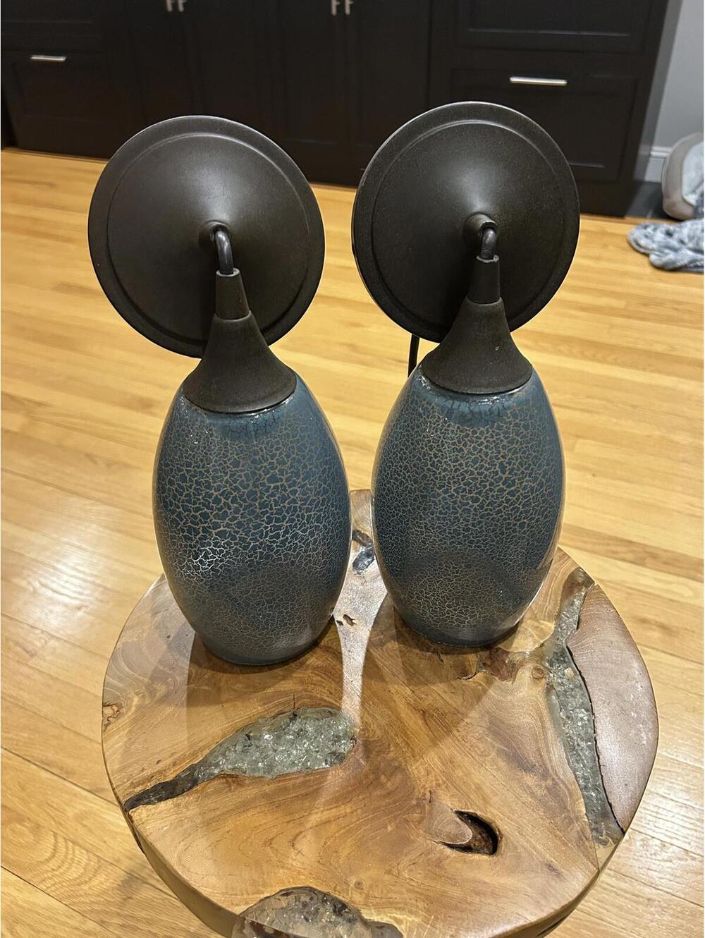 Pair of Decorative Blue Pendant Lights